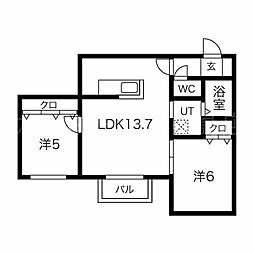 ドムス 2LDKの間取図画像