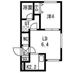 Novello NANGO(ノヴェッロ南郷) 1LDKの間取図画像