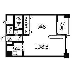 ハウスオブリザ中の島1 1LDKの間取図画像