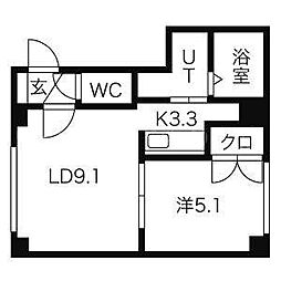 ヴェルパルク8.2 1LDKの間取図画像