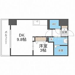HF東札幌レジデンス 1LDKの間取図画像