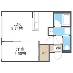 札幌市白石区栄通9丁目マンション 1LDKの間取図画像