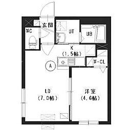 ファーストアステール 1LDKの間取図画像
