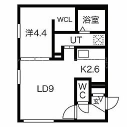 Le+2 1LDKの間取図画像
