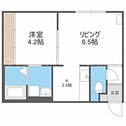 妃 1LDKの間取図画像