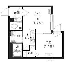 仮)澄川3-2MS 1LDKの間取図画像