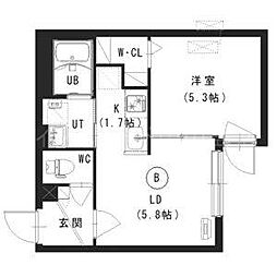 仮)澄川3-2MS 1LDKの間取図画像