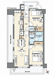 マイキャッスル稲田堤七番館 2LDKの間取図画像