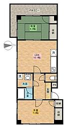 ファミールY.K 2LDKの間取図画像