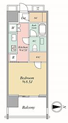 アトラス渋谷公園通り 1Kの間取図画像