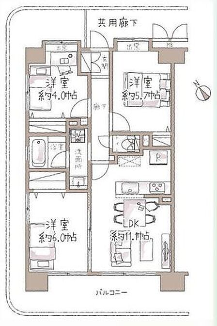 3LDK 間取り