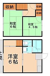 真愛コーポA 3DKの間取図画像