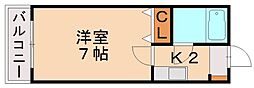FLAT3松本 1Kの間取図画像
