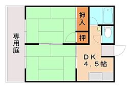 OMコーポ1 2DKの間取図画像