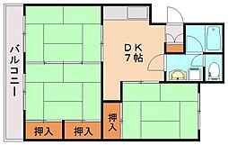 オレンジ横田 3DKの間取図画像