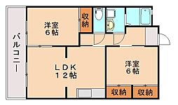 庄内ビル 2LDKの間取図画像