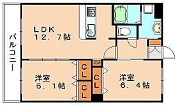 ソルグラシア 2LDKの間取図画像