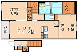 マイライフ直方1 2LDKの間取図画像