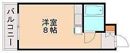 フラワーマンション ワンルームの間取図画像