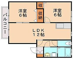 プレザント 2LDKの間取図画像