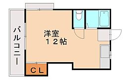 リーベンハイツC ワンルームの間取図画像