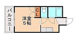 フラット5仲上 1Kの間取図画像