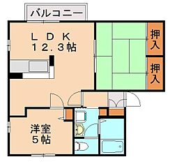 グランシードB 2LDKの間取図画像