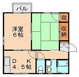 エムハイム 2DKの間取図画像