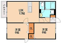 CO'ZYハウス1 2LDKの間取図画像