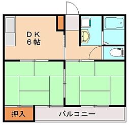 第1二葉コーポ 2DKの間取図画像