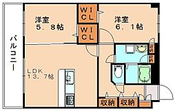 ヴィラ・ソフィア 2LDKの間取図画像