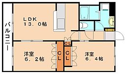 シルフィールド 2LDKの間取図画像