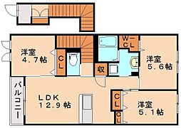 ココフラワー 3LDKの間取図画像