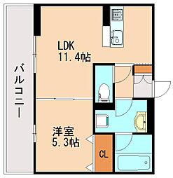 飯塚市立岩アパート 1LDKの間取図画像