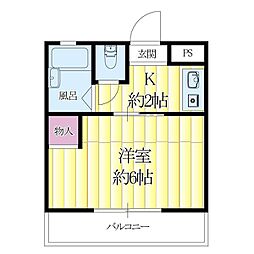 阪急京都本線 正雀駅 徒歩4分の賃貸マンション 3階1Kの間取り