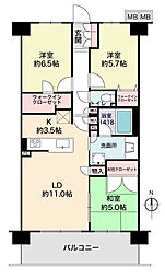 レーベン朝霞Ｒｅｇｅｎｅｓ 3LDKの間取り
