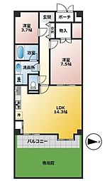 グリーンパーク吉川2 2LDKの間取図画像
