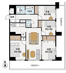 ライオンズマンション東浦和第2 4LDKの間取図画像