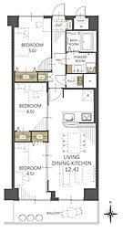 エンゼルハイム一ツ家 3LDKの間取図画像