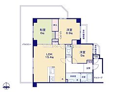 セザール谷塚 3LDKの間取図画像