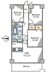 ワコーレ越谷 3LDKの間取図画像