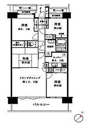 日神パレステージ武里 4LDKの間取図画像