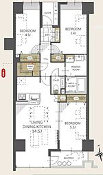 アミティ草加 3LDKの間取図画像