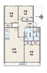 ライオンズマンション西川口第3 3LDKの間取図画像
