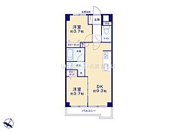 ライオンズマンション西新井 2DKの間取図画像