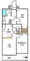 REXIO竹ノ塚ジーフォルム 2LDKの間取図画像
