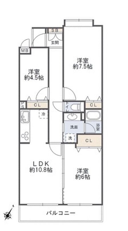 3LDK 間取り