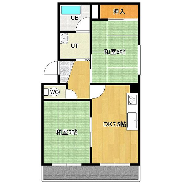 コーポミツエ 305｜北海道北見市幸町5丁目(賃貸マンション2SDK・3階・42.80㎡)の写真 その2