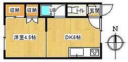コーポ舞 1DKの間取図画像