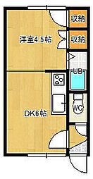 コーポラスマドカ 1DKの間取図画像